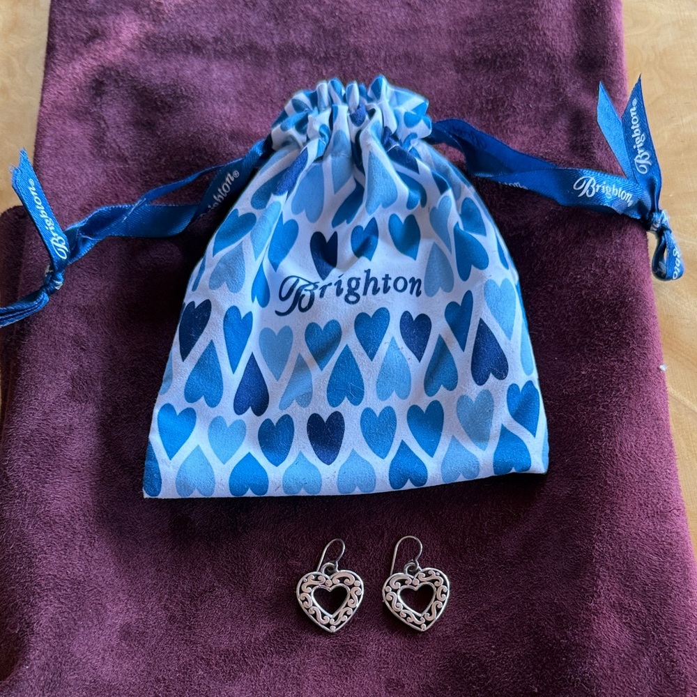 Brighton Silver Plated Heart Shaped Earrings